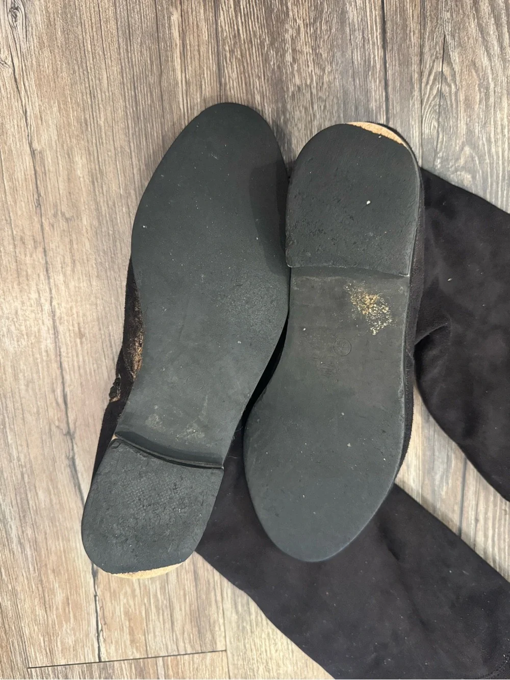 Boohoo Black Over-the-Knee Suede Boots
